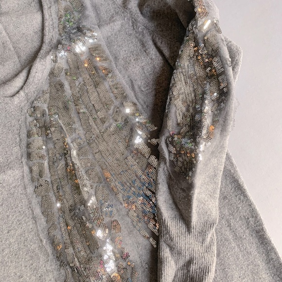 213 Light Grey Sequin Detail Sweater Dress - Picture 2 of 4